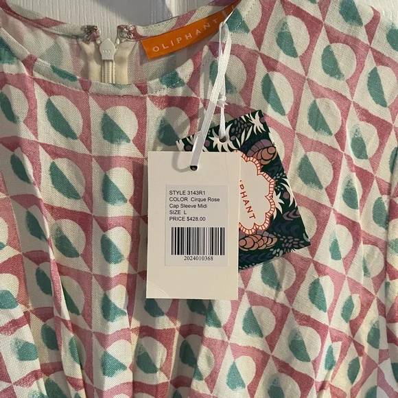 Oliphant Cap Sleeve Midi, Cirque Rose, Large - Picture 5 of 5